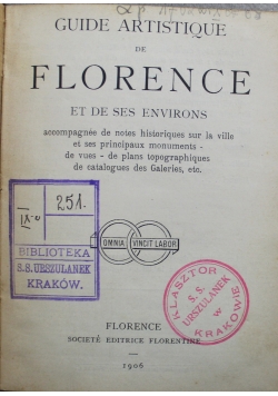 Guide Artistique Florence 1906 r.