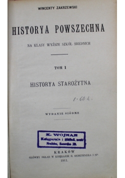 Historya powszechna Tom I 1911 r.