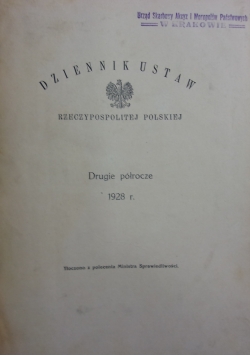 Dziennik Ustaw Rzeczpospolitej Polskiej, 1928r.