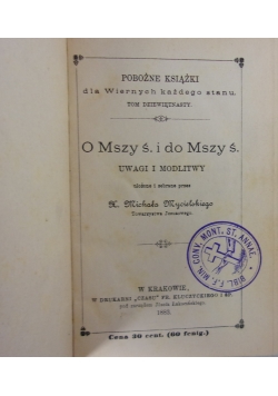 O mszy ś. i do Mszy ś. 1883 r.