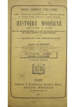 Histoire Moderne de 1328 a 1789    1897 r