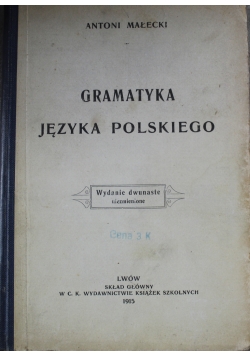 Gramatyka języka polskiego 1915 r.