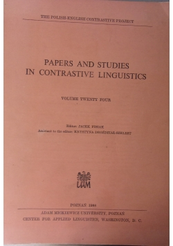 Papers and Studies in Contrastive Linguistics, tom 24