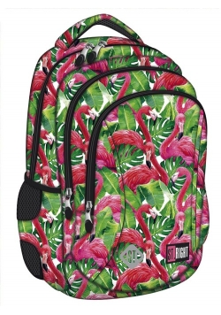 Plecak 3-komorowy BP26 Flamingo Pink & Green