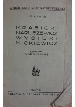 Krasicki Naruszewicz Wybicki Mickiewicz, 1945r.