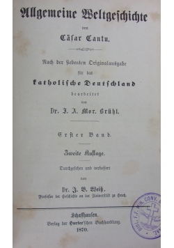 Allgemeine Weltgeschichte, band 1, 1870r.