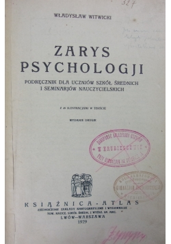 Zarys Psychologji, 1929r.