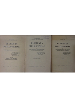 Elementa philosophiae, 3 Części, 1937 r.