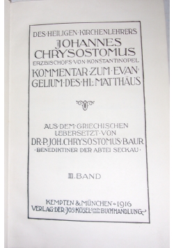 Des Heiligen Kirchenlehrers, 1916 r.