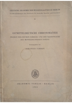 Ostmitteldeutsche chrestomathie