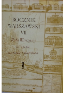 Rocznik warszawski VII. Rola Warszawy w życiu narodu i państwa