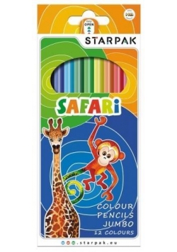 Kredki ołówkowe 12 kolorów Safari