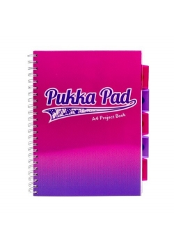 Kołozeszyt A4 Pukka Pad Fusion w kratkę 200 kartek różowy