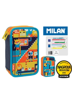 Piórnik MILAN 3-poziomowy z wyposażeniem UNDERGROUND niebieski