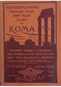 Nuovissima Pianta Nouveau Plan New plan Mapa de Roma,1901r Nuovissima Pianta Nouveau Plan New plan Mapa de Roma,1901r