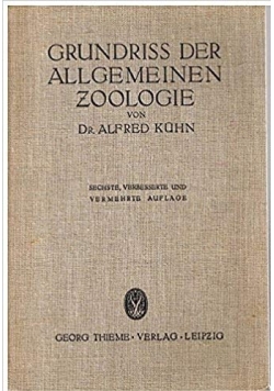 Grundriss der allgemeinen zoologie, 1926 r.