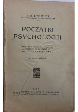Początki psychologji,1921 r.
