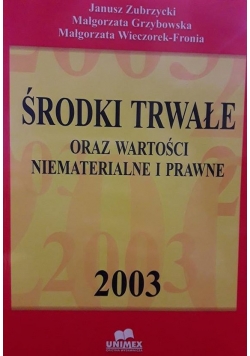 Środki trwałe oraz wartości niematerialne i prawne 2003