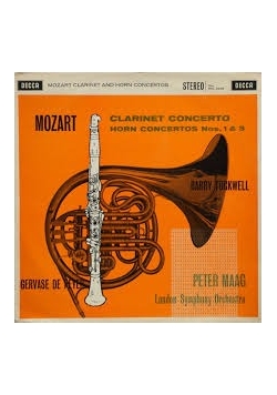 Mozart clarinet and horn concertos, płyta winylowa