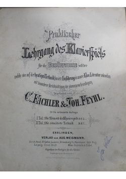 Praktischer Lehrgang des Klavierspiels  1890 r.