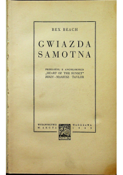 Gwiazda samotna 1929 r