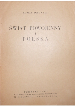 Świat Powojenny i Polska ,1931r.