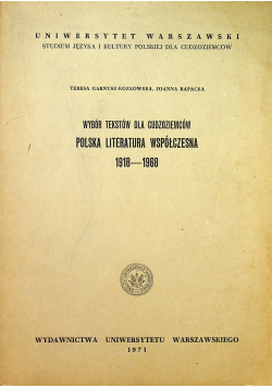 Polska literatura współczesna 1918 1968