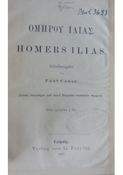 Omhpoy iaiae Homers ilias, 1902r.