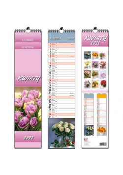 Kalendarz 2022 paskowy 13 planszowy Kwiaty