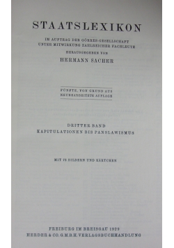 Staatslexikon tom III, 1929r.