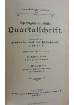 Theologisch praktische Quartalschrift, 1926r.