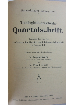 Theologisch-praktische Quartalschrift, 1928r.