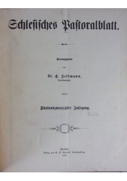 Schlesisches Pastoralblatt, 1904 r.