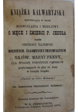 Książka kalwaryjska, 1871 r.