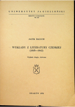Wykłady z literatury czeskiej (1918-1942)