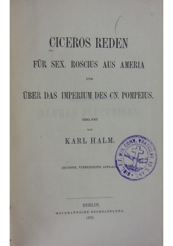 Ciceros Reden ,1870r.