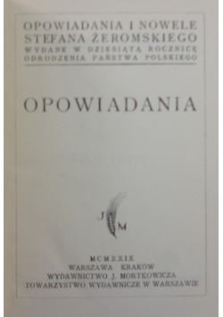 Opowiadania, 1929 r.