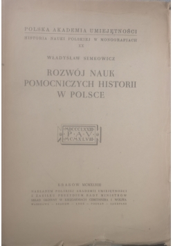 Rozwój nauk pomocniczych historii w Polsce 1948 r