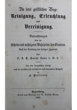 Die drei geistlichen Wege Reinigung Erleuchtung und Vereinigung 1865 r.