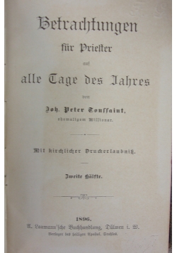 Betrachtungen  fur Drielter alle Dage des Iahres 1896 r.