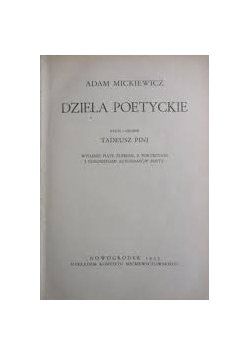 Dzieła Poetyckie ,1933 r.