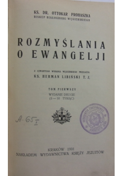 Rozmyślania o Ewangelji, 1931 r.