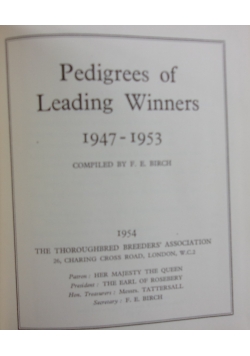 Pedigrees of Leading Winners 1947-1953
