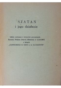 Szatan i jego działanie .