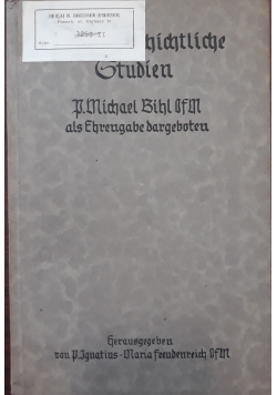Kirchengeschichtliche studien, 1941 r.