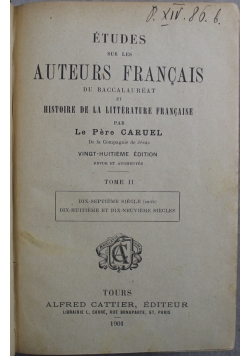 Auteurs Francais Tom II 1901 r