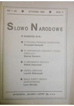 Słowo Narodowe, nr 3 (11), 1990 r.