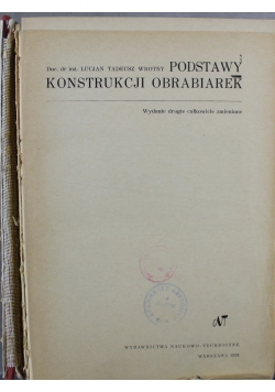 Podstawy konstrukcji obrabiarek Tom I