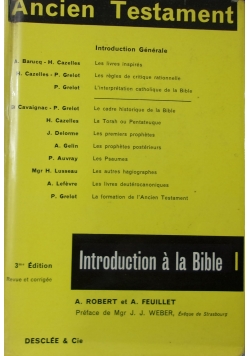 Introduction a la Bible, Tom 1