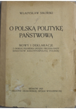 O Polską politykę państwową 1923 r.